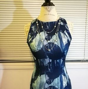 FREE xs H&M Watercolor Blue Dress